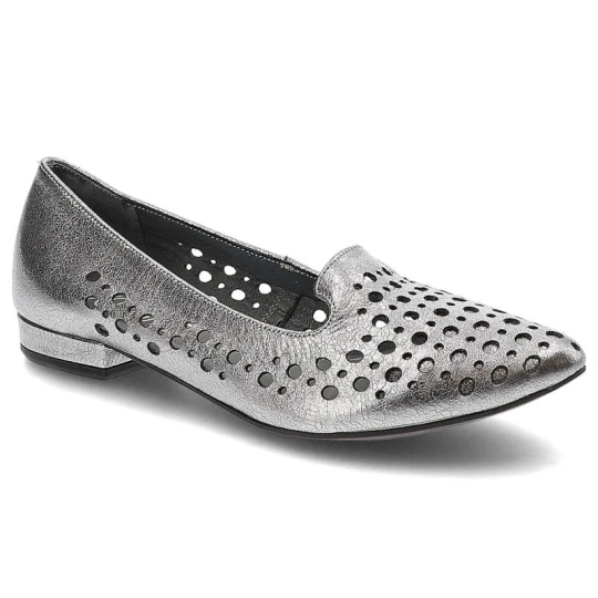 Zdjęcie produktu Baleriny damskie Exquisite, ażurowe i eleganckie, srebrne, 976