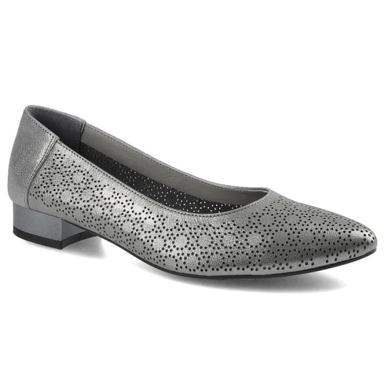 Zdjęcie produktu Baleriny damskie Exquisite, ażurowe i eleganckie, szare, 1179-2