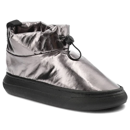 Zdjęcie produktu Srebrne Botki Venezia Ocieplane Buty Damskie