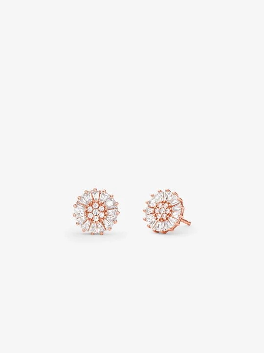 Zdjęcie produktu Srebrne kolczyki sztyfty w stylu pavé pokryte metalem szlachetnym Michael Kors ROSE GOLD (Różowozłoty)