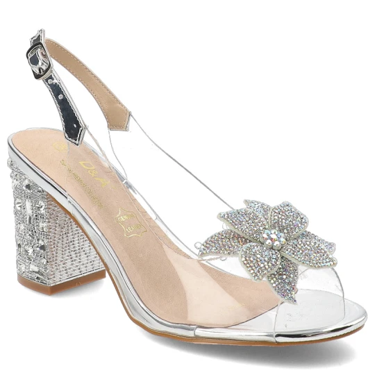 Zdjęcie produktu Srebrne Sandały S.Barski Eleganckie Obuwie Damskie
