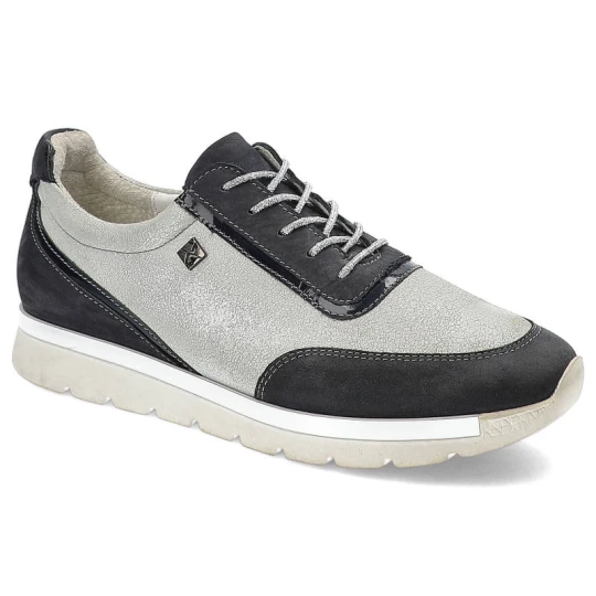 Zdjęcie produktu Sneakersy damskie Carinii, sportowe i płaskie, srebrne, B3371-_-D58-C96-G57-B09