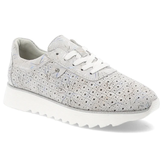 Zdjęcie produktu Srebrne Sneakersy S.Barski Modne Obuwie Damskie