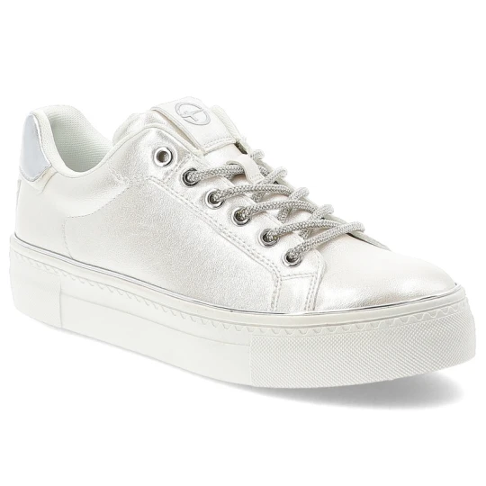 Zdjęcie produktu Srebrne Sneakersy Tamaris Modne Obuwie Damskie