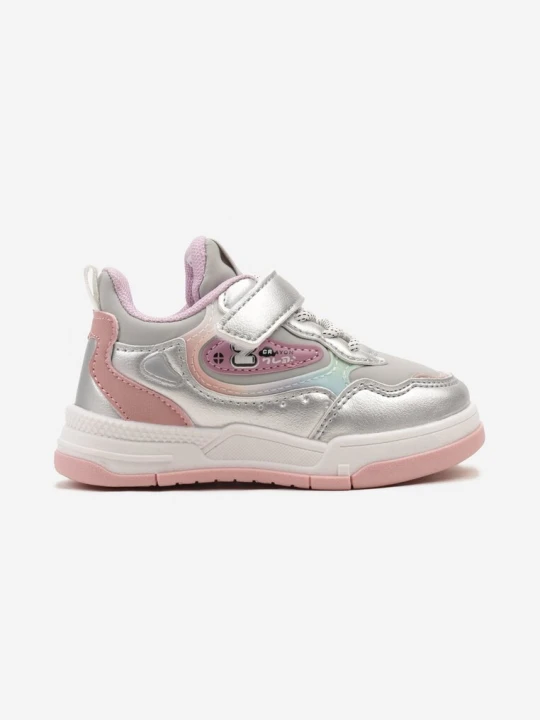 Zdjęcie produktu Srebrno-Szare Buty Sportowe Sneakersy z Rzepem Nellesta