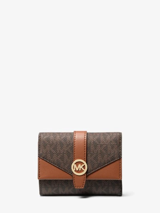 Zdjęcie produktu Średni trzyelementowy portfel Greenwich z charakterystycznym logo Michael Kors BRĄZOWY (Brązowy)