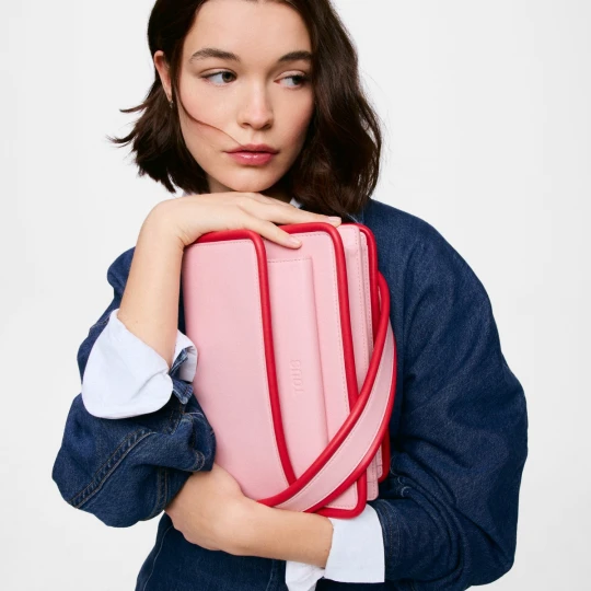 Zdjęcie produktu Średnia Ciemnoróżowa Torebka Przez Ramię Tous Audree Pipings - Tous DARK PINK