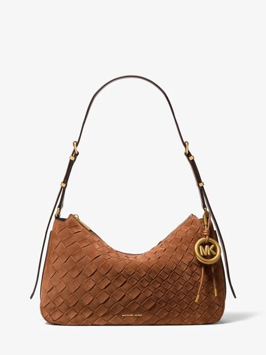 Zdjęcie produktu Średnia ręcznie tkana torebka na ramię Nolita z zamszu Michael Kors BRĄZOWY (Brązowy)