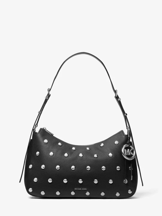 Zdjęcie produktu Średnia skórzana torba na ramię Nolita z ćwiekami Michael Kors CZARNY (Czarny)