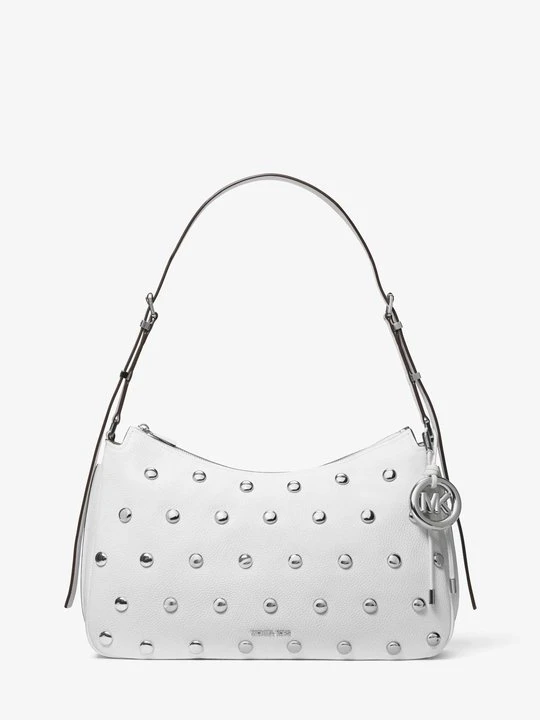 Zdjęcie produktu Średnia skórzana torba na ramię Nolita z ćwiekami Michael Kors OPTYCZNA BIEL (Biały)