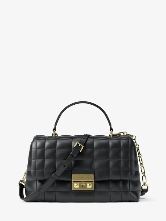 Zdjęcie produktu Średnia skórzana torba Tribeca z pikowanej skóry Michael Kors CZARNY (Czarny)