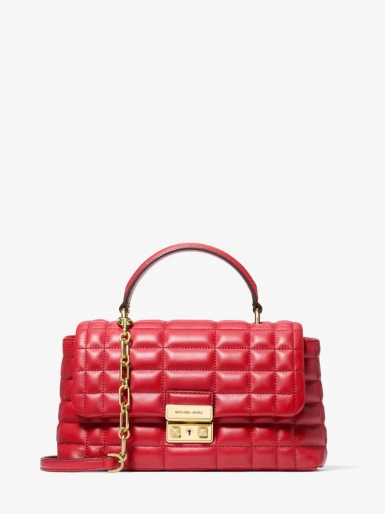 Zdjęcie produktu Średnia skórzana torba Tribeca z pikowanej skóry Michael Kors KARMAZYNOWY (Czerwony)