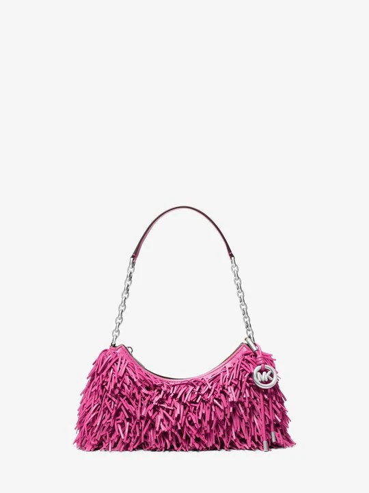 Zdjęcie produktu Średnia skórzana torebka Nolita z frędzlami Michael Kors MALINOWY (Różowy)