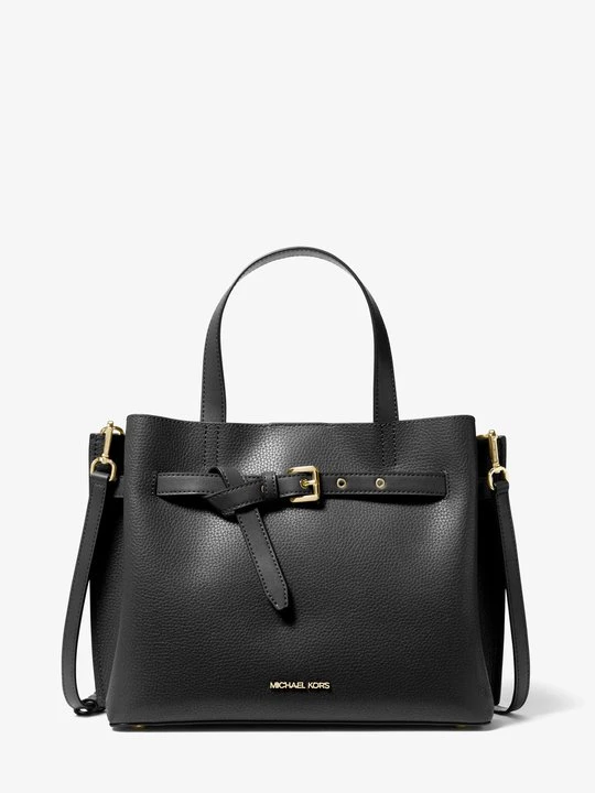 Zdjęcie produktu Średnia torba Emilia ze skóry groszkowej Michael Kors CZARNY (Czarny)