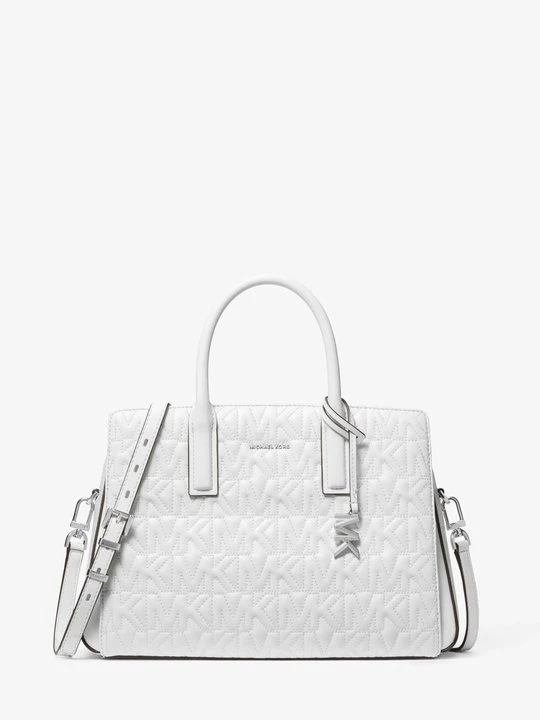 Zdjęcie produktu Średnia torba Laila z wytłoczonym logo Michael Kors OPTYCZNA BIEL (Biały)