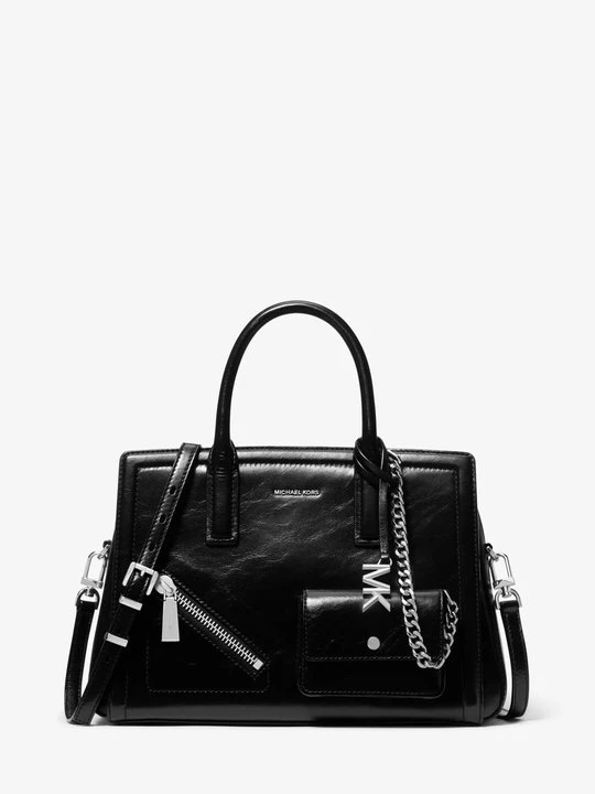 Zdjęcie produktu Średnia torba Laila ze skóry z etui na karty Michael Kors CZARNY (Czarny)