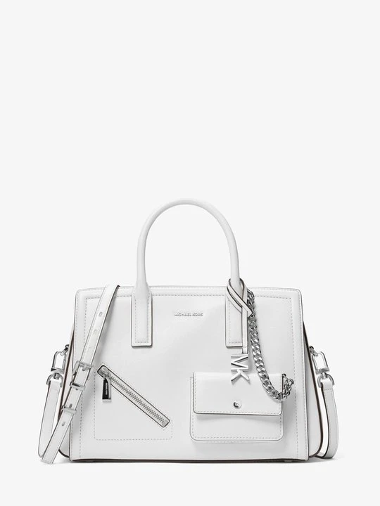Zdjęcie produktu Średnia torba Laila ze skóry z etui na karty Michael Kors OPTYCZNA BIEL (Biały)
