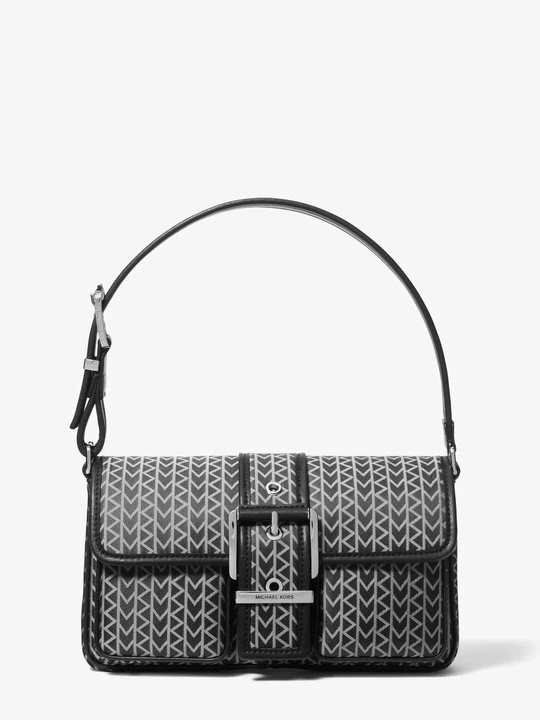 Zdjęcie produktu Średnia torba na ramię Colby z żakardowym logo MK2000 Michael Kors CZARNY (Czarny)