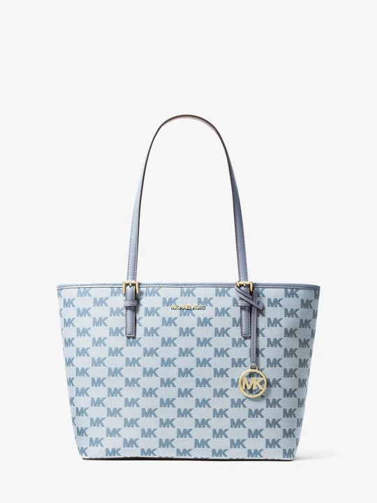 Zdjęcie produktu Średnia torba tote Jet Set z żakardowym logo Michael Kors CHAMBRAY (Niebieski)