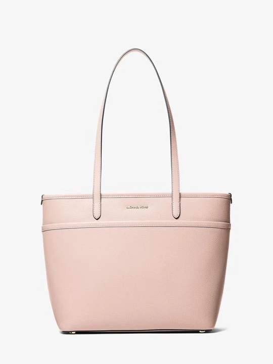 Zdjęcie produktu Średnia torba tote Marlowe ze skóry groszkowej z kieszenią Michael Kors ŁAGODNY RÓŻ (Różowy)