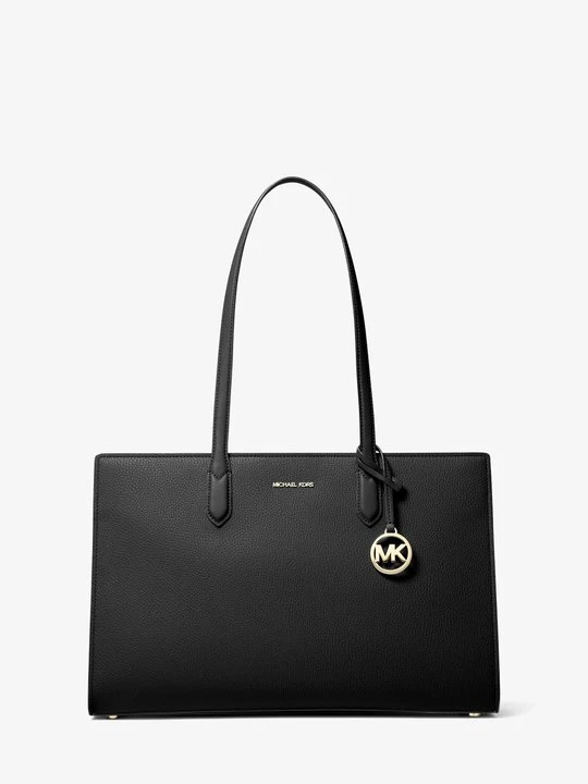 Zdjęcie produktu Średnia torba tote Scarlett ze skóry groszkowej Michael Kors CZARNY (Czarny)