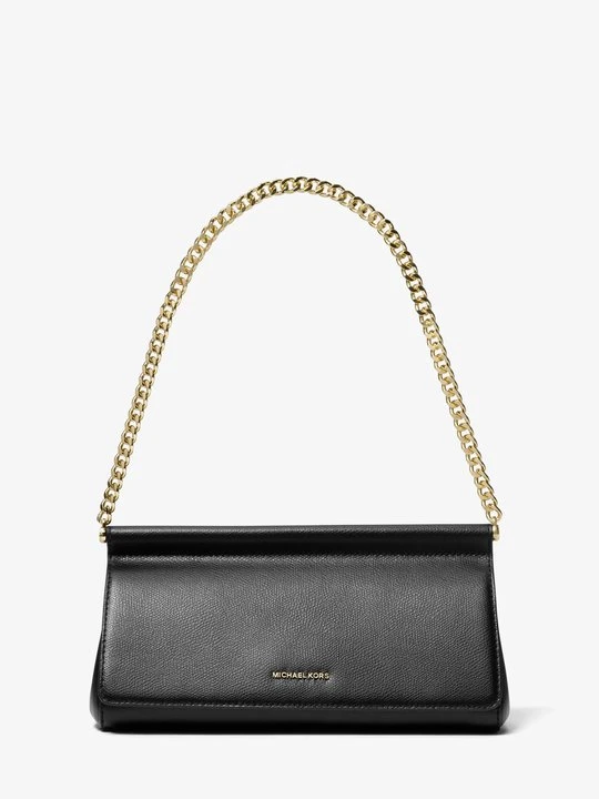 Zdjęcie produktu Średnia torebka Carmine z groszkowej skóry Michael Kors CZARNY (Czarny)