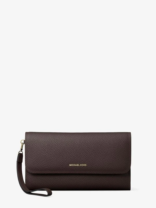 Zdjęcie produktu Średnia torebka na nadgarstek Jet Set na smartphona z groszkowej skóry Michael Kors CZEKOLADOWY (Brązowy)