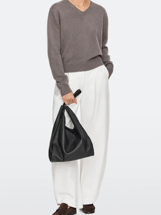Zdjęcie produktu Średnia Torebka Na Ramię Ze Skóry Nappa - Czarny - Massimo Dutti - Female