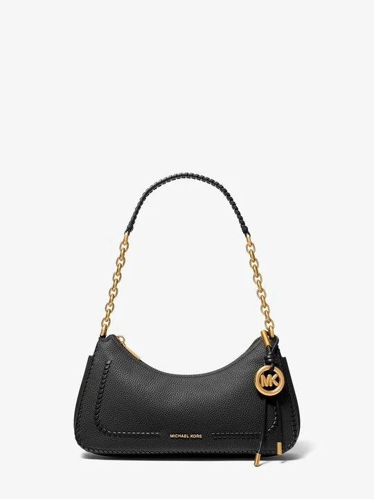 Zdjęcie produktu Średnia torebka Nolita ze skóry groszkowej z łańcuszkiem Michael Kors CZARNY (Czarny)