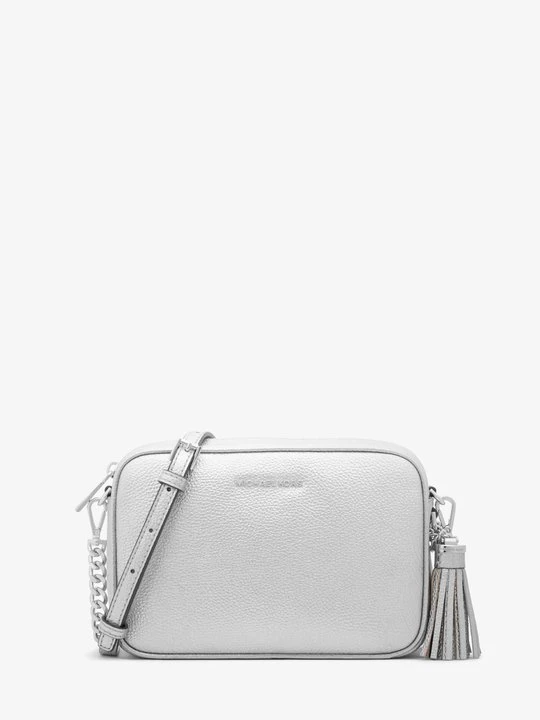 Zdjęcie produktu Średnia torebka typu camera bag Jet Set ze skóry groszkowej Michael Kors SREBRNY (Srebrny)