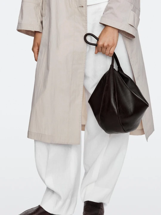 Zdjęcie produktu Średnia Torebka Typu Slouch Ze Skóry Nappa - Brązowy - Massimo Dutti - Female