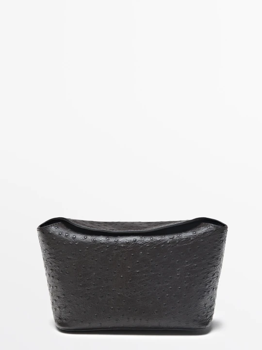 Zdjęcie produktu Średnia Torebka Do Ręki Ze Skóry Nappa O Teksturze - Brązowy - Massimo Dutti - Female