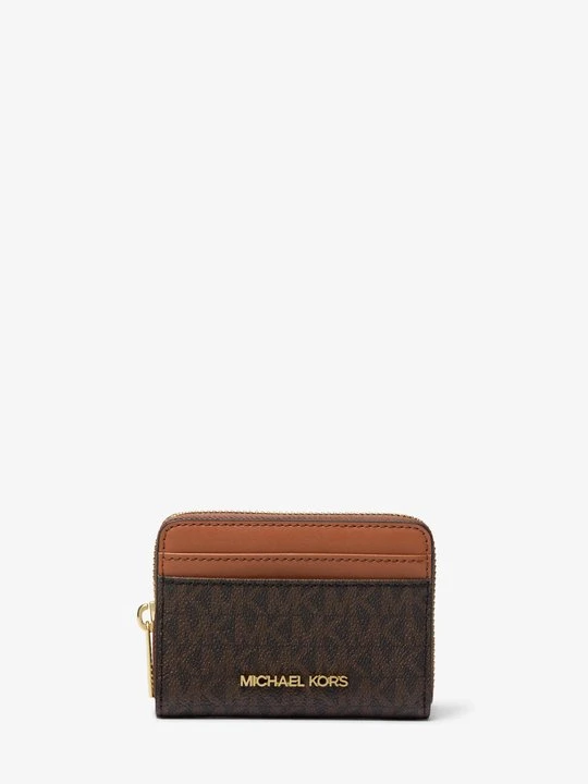 Zdjęcie produktu Średnie etui na karty Jet Set Travel z zamkiem dookoła i logo Michael Kors BRĄZOWY (Brązowy)