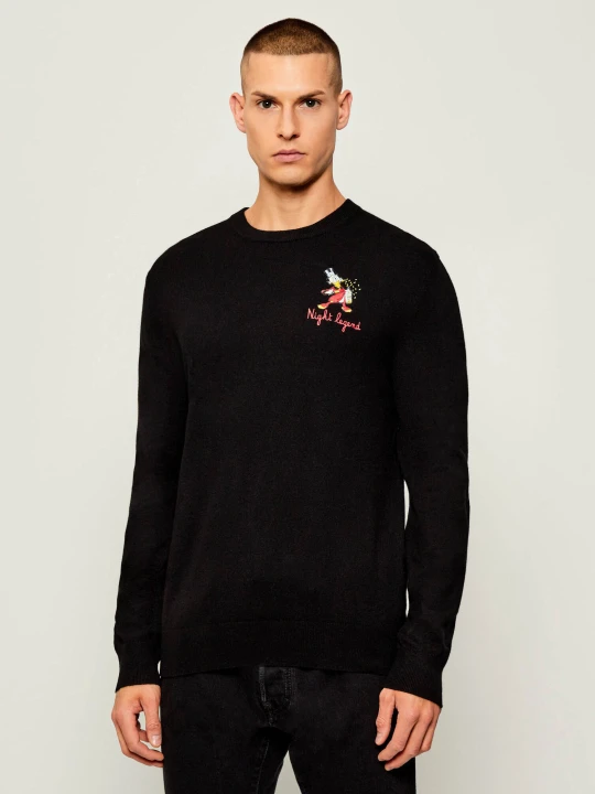 Zdjęcie produktu ST.Barth Sweter HERON LIGHT EMBRY SAINT BARTH X DISNEY | Regular Fit | z dodatkiem wełny i kaszmiru czarny