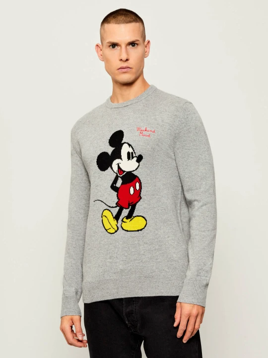 Zdjęcie produktu ST.Barth Sweter Heron ST. BARTH X DISNEY | Regular Fit | z dodatkiem wełny i kaszmiru szary