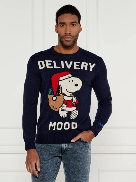 Zdjęcie produktu ST.Barth Sweter Heron | St. Barth x Peanuts | Regular Fit | z dodatkiem wełny i kaszmiru granatowy