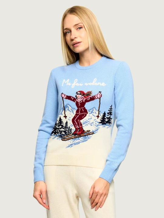 Zdjęcie produktu ST.Barth Sweter New Queen C | Slim Fit | z dodatkiem wełny i kaszmiru błękitny