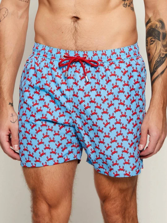 Zdjęcie produktu ST.Barth Szorty kąpielowe CRAB SMILE | Regular Fit niebieski