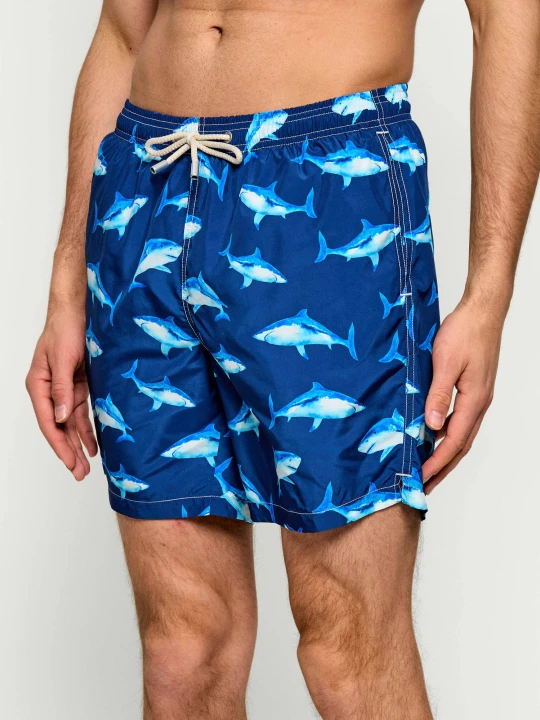 Zdjęcie produktu ST.Barth Szorty kąpielowe LIGHTING SHARK | Regular Fit granatowy