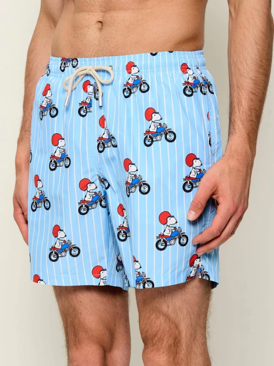Zdjęcie produktu ST.Barth Szorty kąpielowe LIGHTING SNOPPY | ST.BARTH X PEANUTS | Regular Fit błękitny