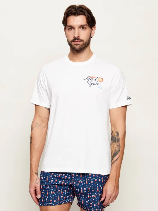 Zdjęcie produktu ST.Barth T-shirt PORTLAND | ST. BARTH X APEROL | Regular Fit biały