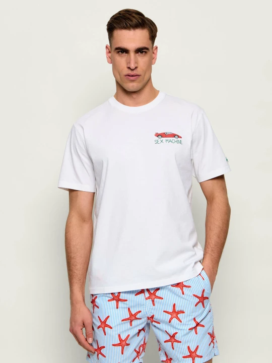 Zdjęcie produktu ST.Barth T-shirt Portofino Sex Car | Classic fit biały