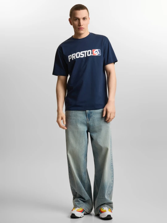 Zdjęcie produktu ST t-shirt regular bawełniany męski granatowy PROSTO.