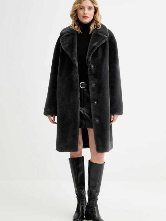 Zdjęcie produktu Stand Studio płaszcz ze sztucznego futra damski Camille Cocoon Coat szary