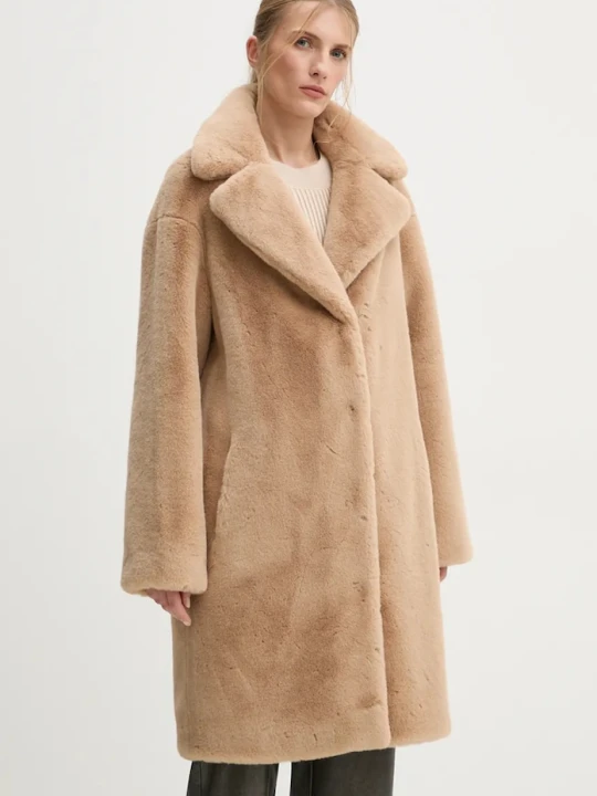 Zdjęcie produktu Stand Studio płaszcz ze sztucznego futra damski Camille Cocoon Coat beżowy