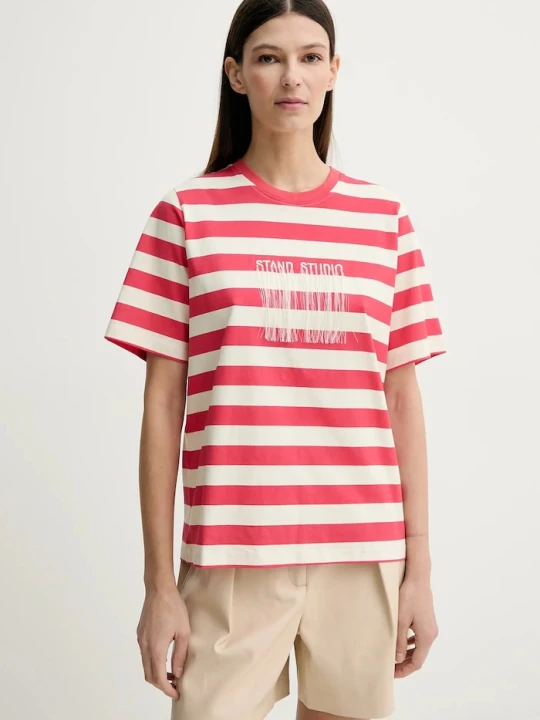 Zdjęcie produktu Stand Studio t-shirt bawełniany Hallie czerwony