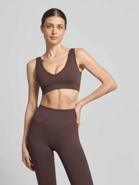 Zdjęcie produktu Stanik o kroju regular fit z detalem z logo AIMN Ciemnobrązowy