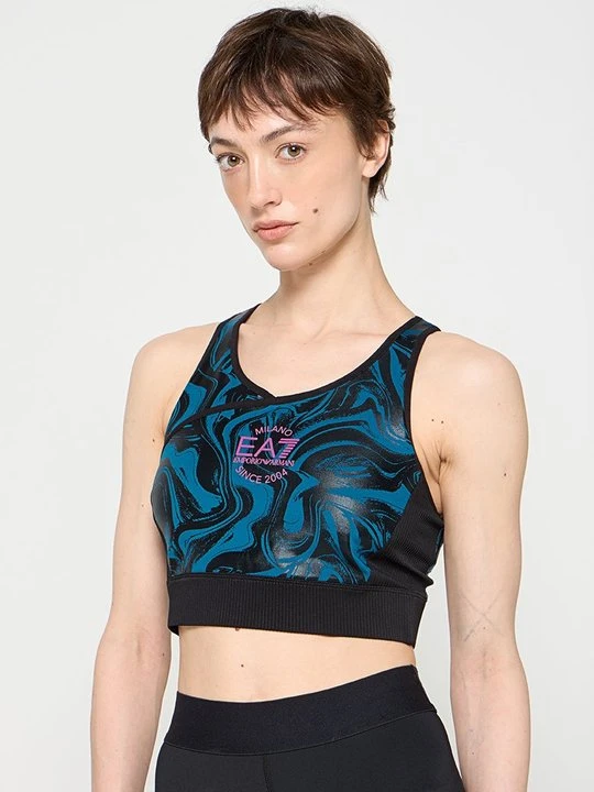 Zdjęcie produktu Stanik sportowy z lekkim wsparciem EA7 Emporio Armani niebieski