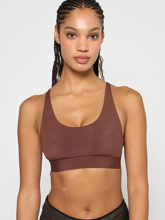 Zdjęcie produktu Stanik sportowy z lekkim wsparciem Fabletics brązowy
