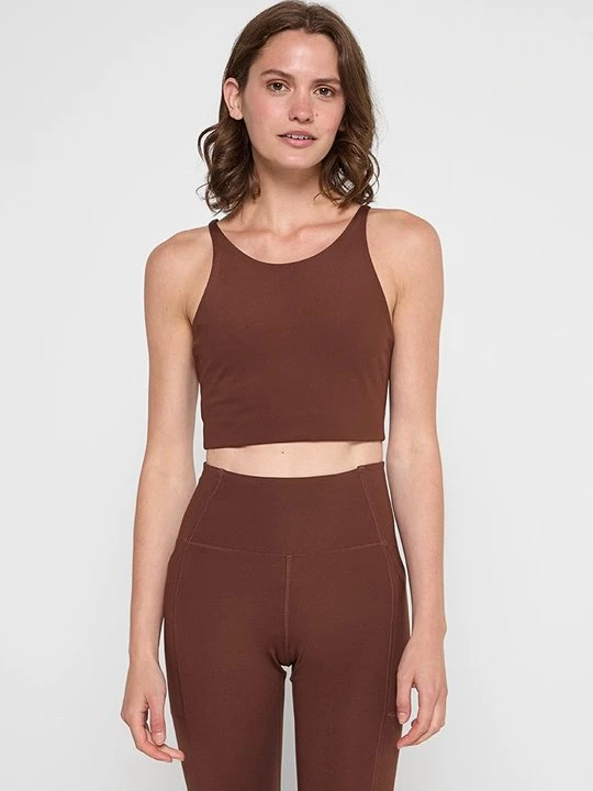 Zdjęcie produktu Stanik sportowy z lekkim wsparciem Girlfriend Collective brązowy